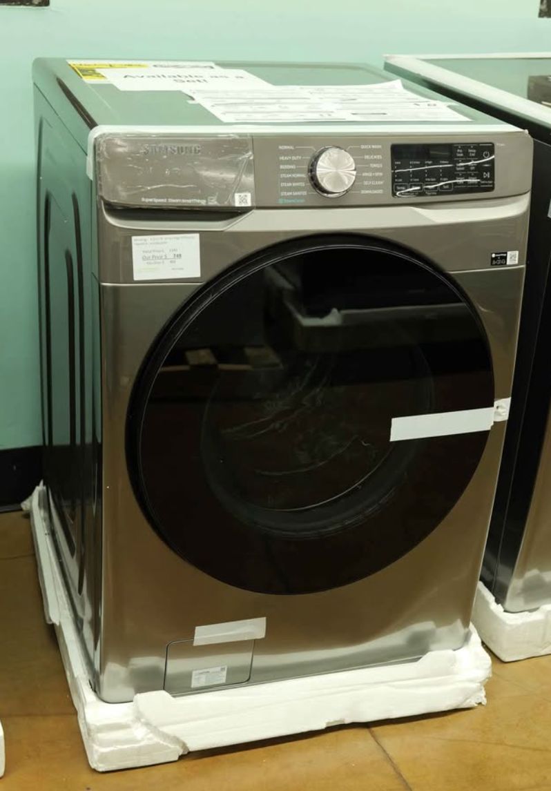 Front loading washing machine Samsung 27 inch stackable platinium color