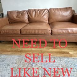 80” Vegan Leather Sofa