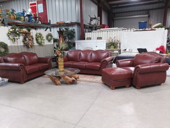 4 Piece Genuine Leather Sofa Set