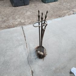 Antique Metal Fireplace Tools