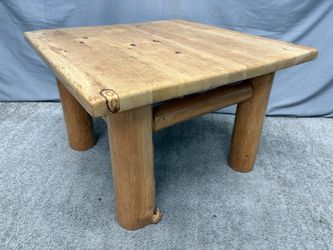 Rustic Solid Wood Log Coffee Table
