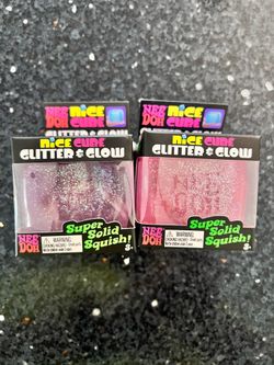 NeeDoh Nice Cube Glitter and Glow (Pink/Purple）