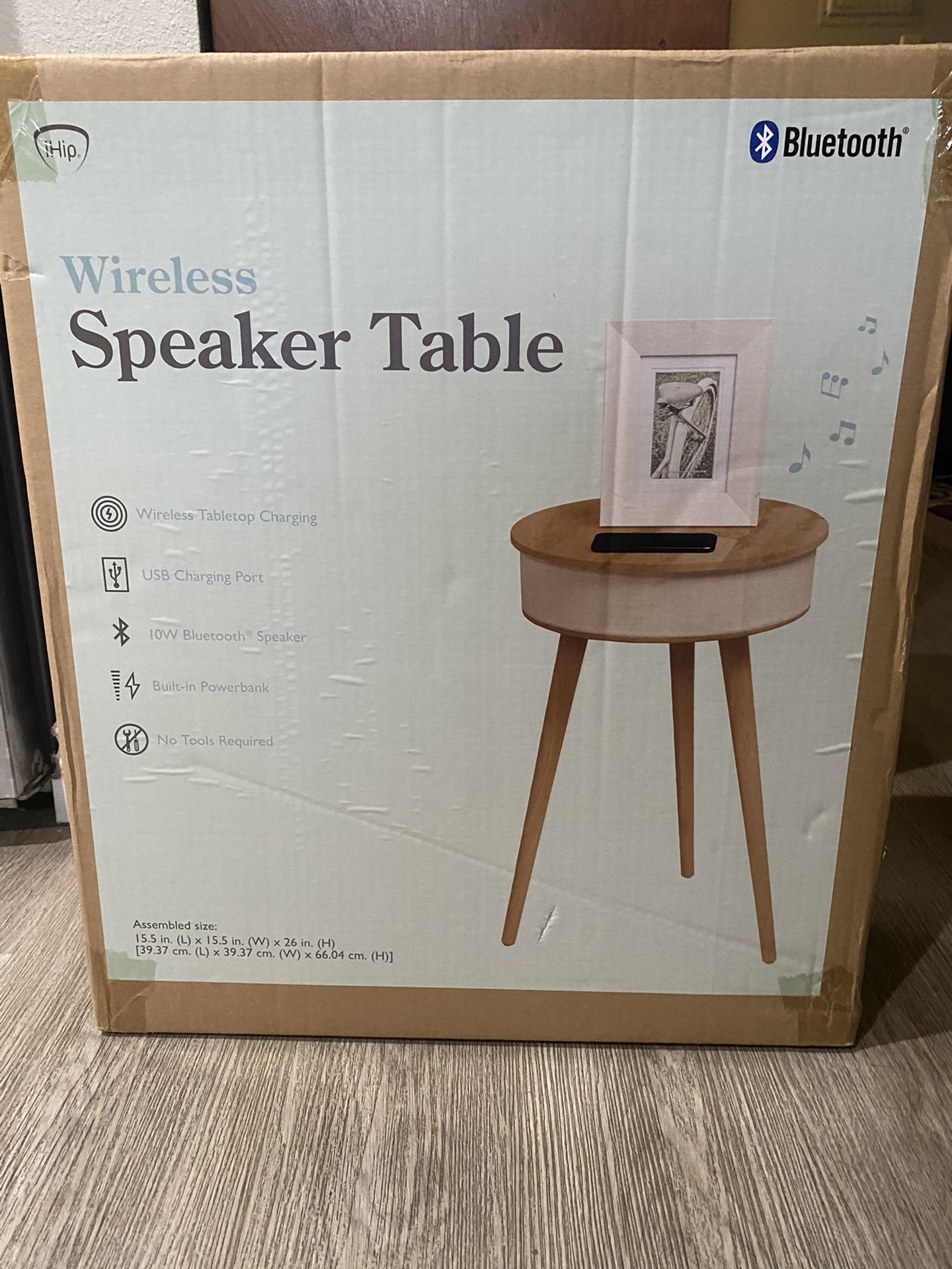 iHip Wireless Round Multifunctional Portable Coffee Table