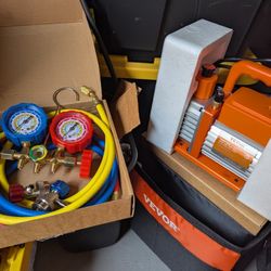 A/C Manifold Gauge Set With Vacuum Pump 