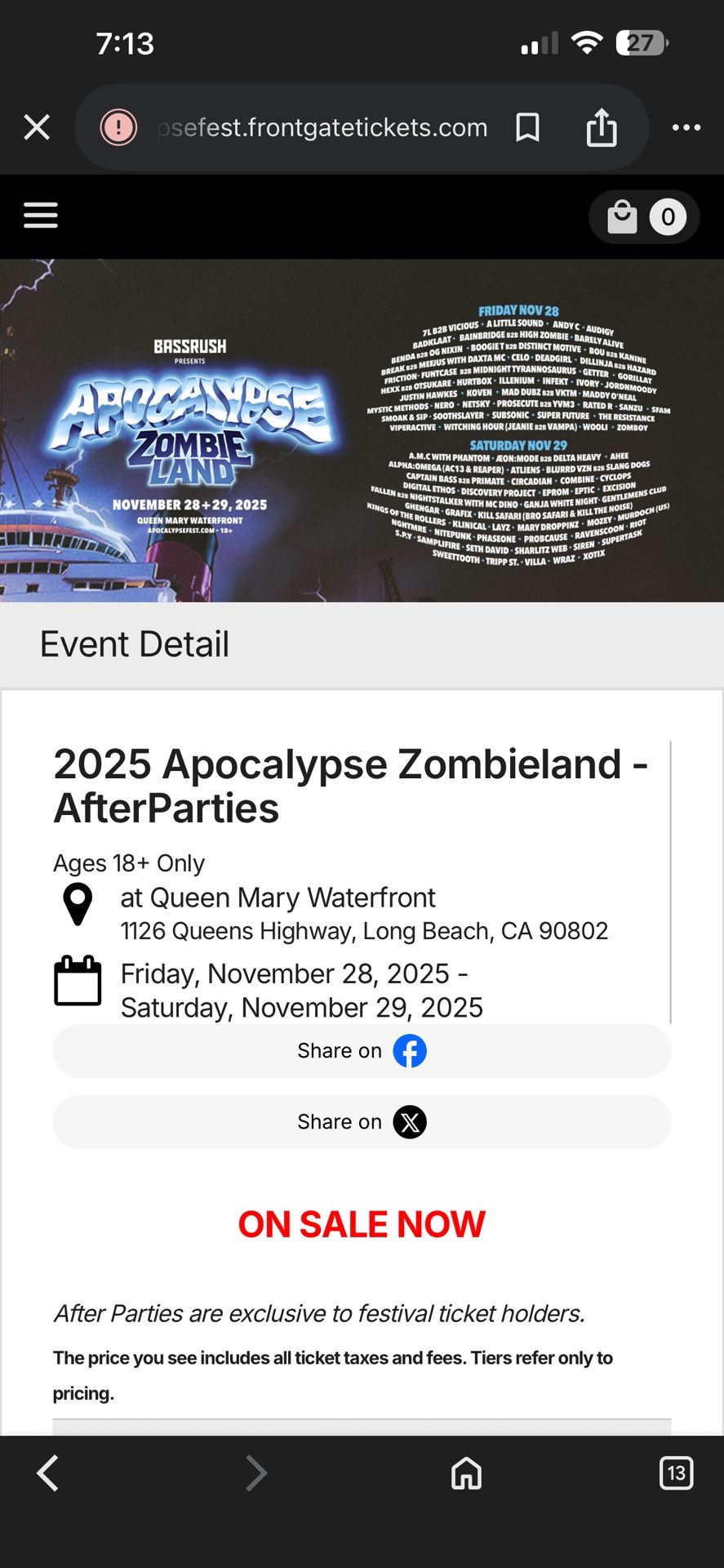 Apocalypse After party Day 1 (Friday) 