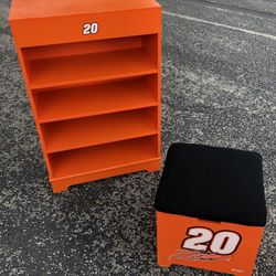 Tony Stewart #20 Book/Display Shelf & Ottoman/Storage