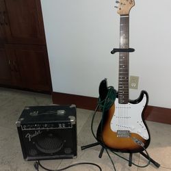 Fender Amp And Squier Electric Guitar