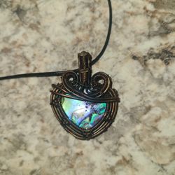 Abalone Shell Wire Wrapped Pendant