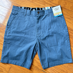 NWT IRON Men's Flat Front Shorts blue size 36