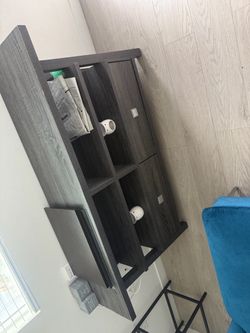 TV Stand with Open Shelves and Drawers