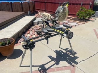 RYOBI 10” sliding compound miter saw with rolling stand