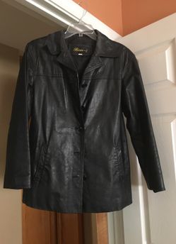 Women's black leather jacket