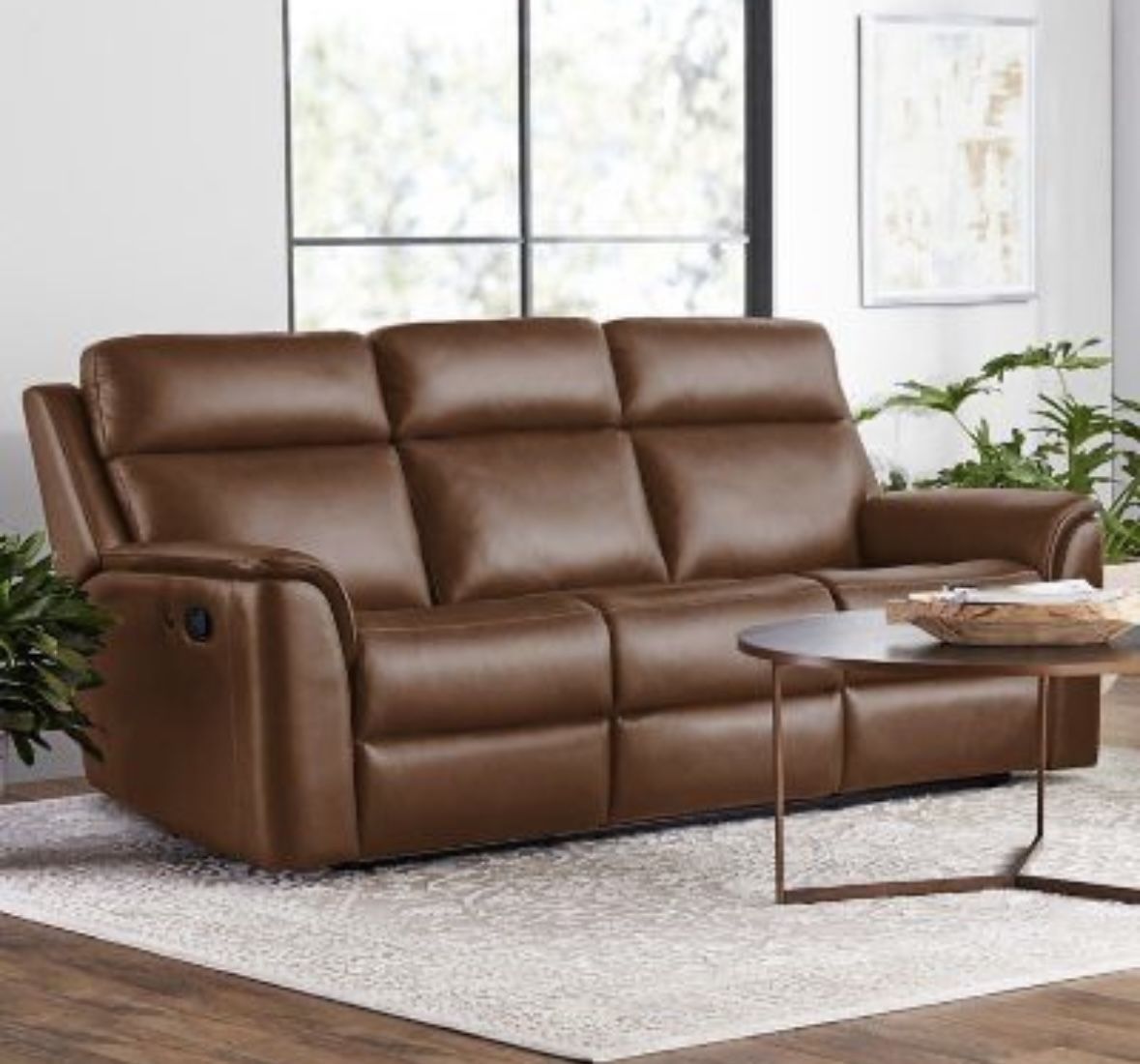 Member´s Mark Lennox Leather Reclining Sofa, Brown