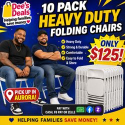 10 Pack Folding Chairs BRAND new in box ONLY $125