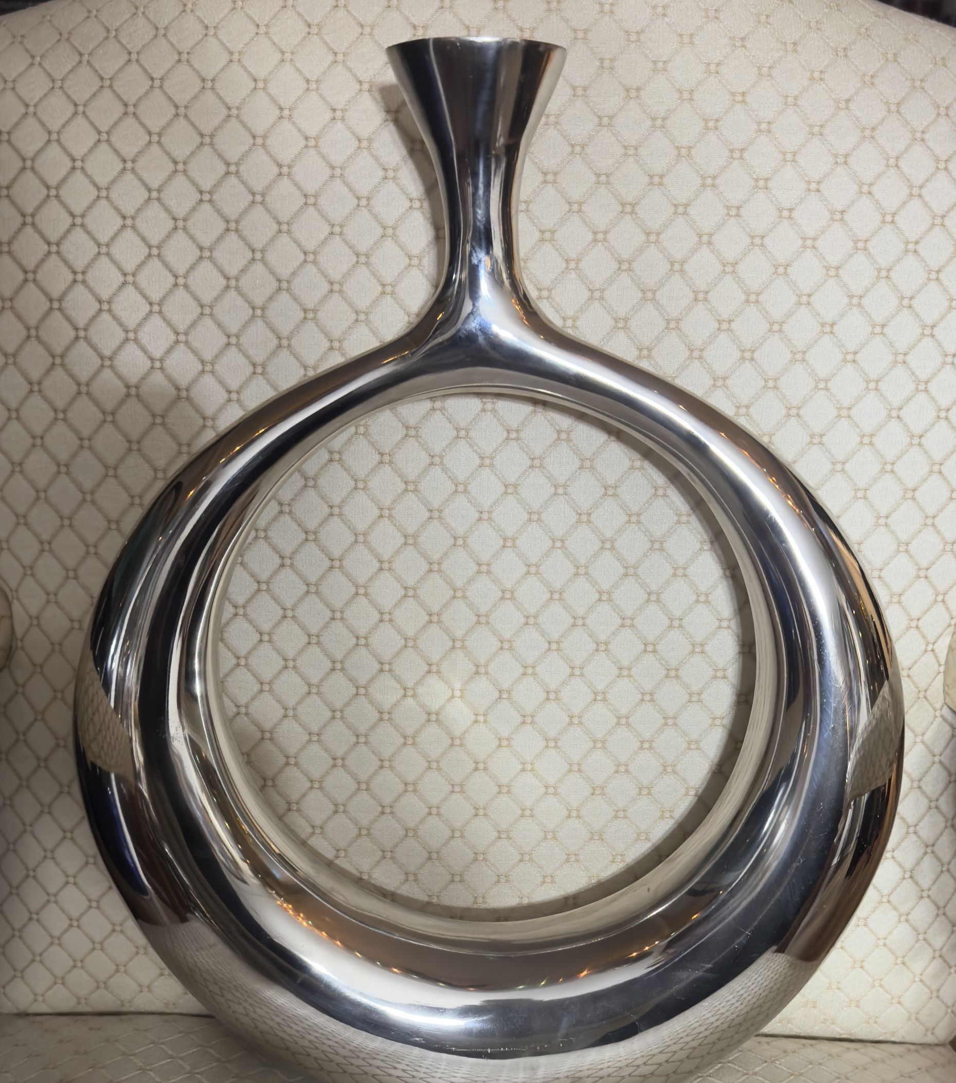 1990s Silver Tone Aluminum Vases