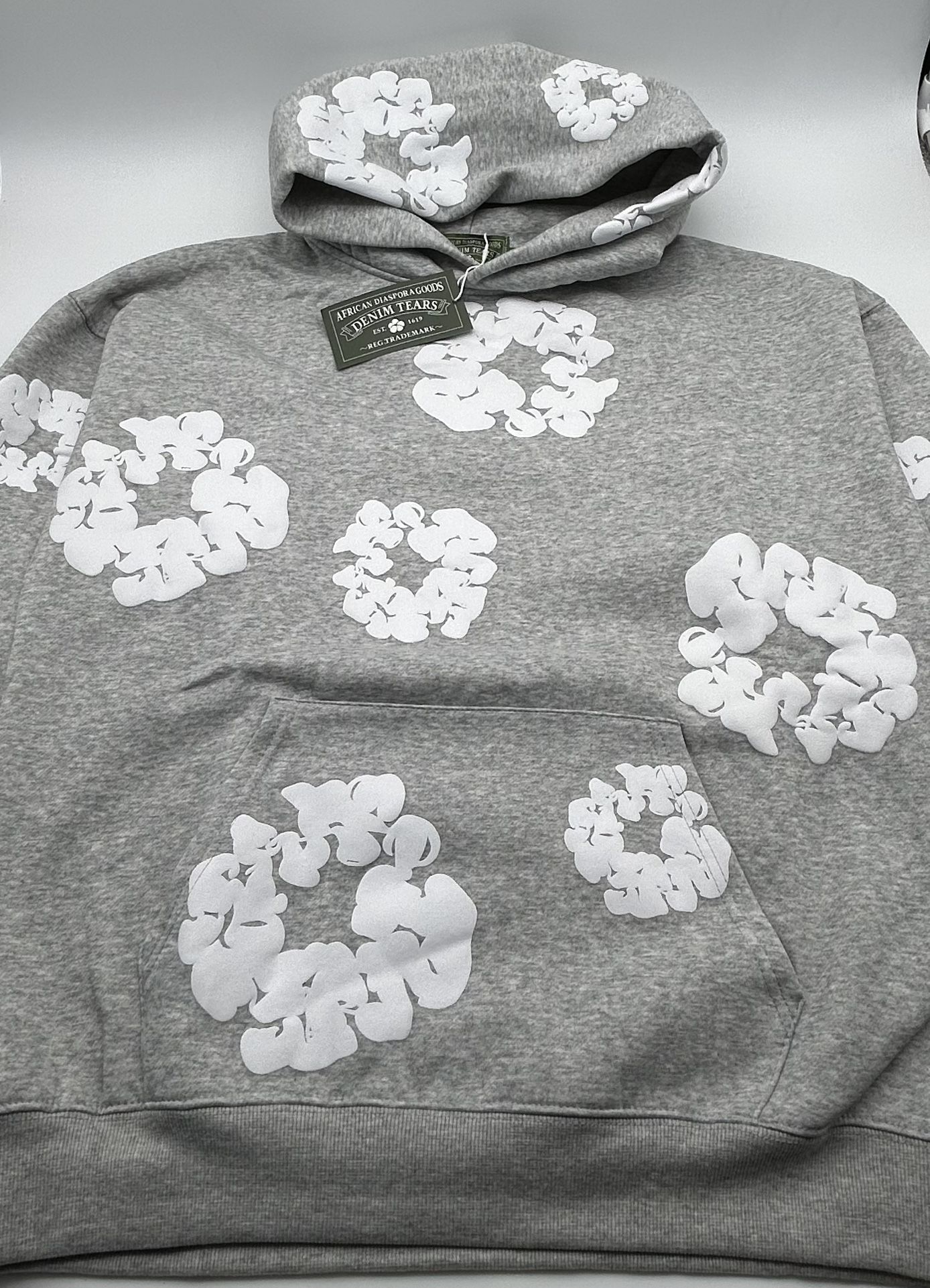 Grey Denim Tear Hoodie “Authentic”