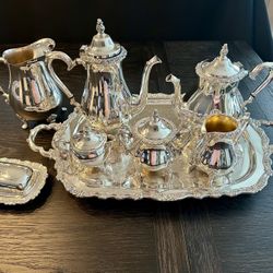 9 Piece never used silver plated coffee and tea set