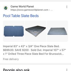 Pool Table With One Inch Thick Slate