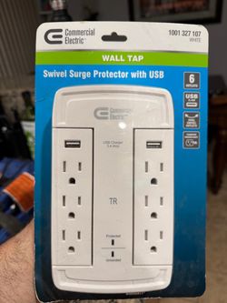 Commercial Electric Swivel Surge Protector Wall Tap
