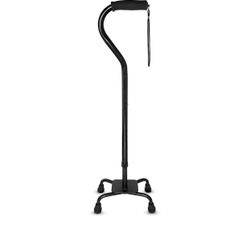 RMS Quad Adjustable Walking Cane with 4 Pronged Base for Extra Stability - Black