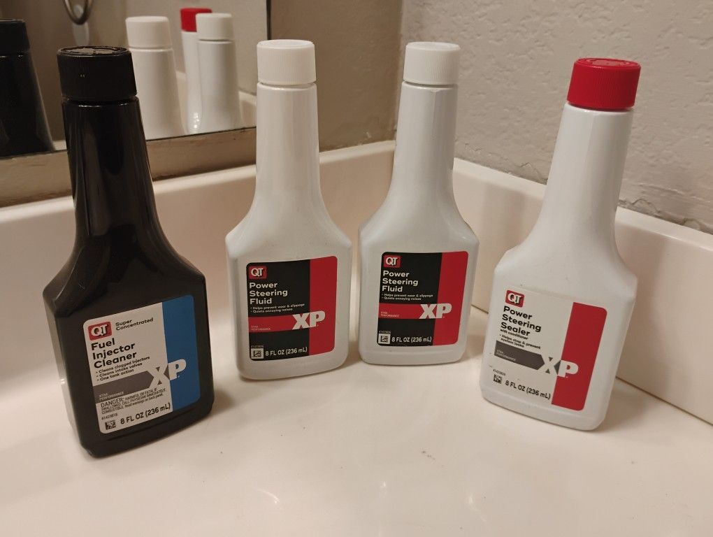 8floz Power Steering Fluid(2), 8floz Power Steering Sealer, 8floz Fuel Injector Cleaner