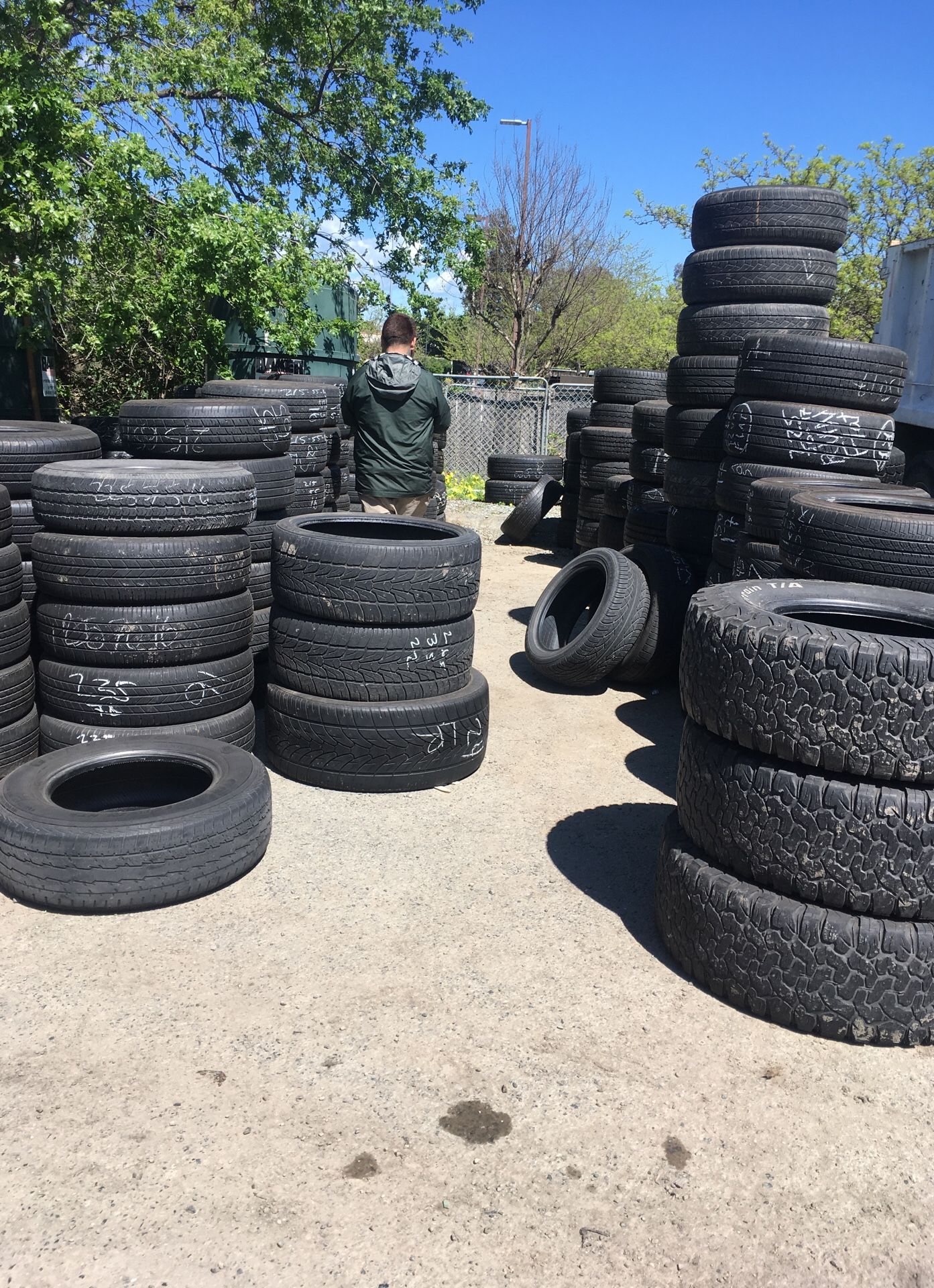 Lots of used tires
