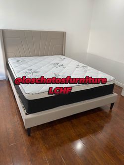 Queen size bed frame and mattress