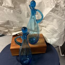 Blue Glass  Bottles & Tops - 1950’s