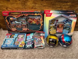 Pokemon Sealed Lot - Prismatic Posters, Charizard ex Collection, Great Ball Tins, Mini Portfolios