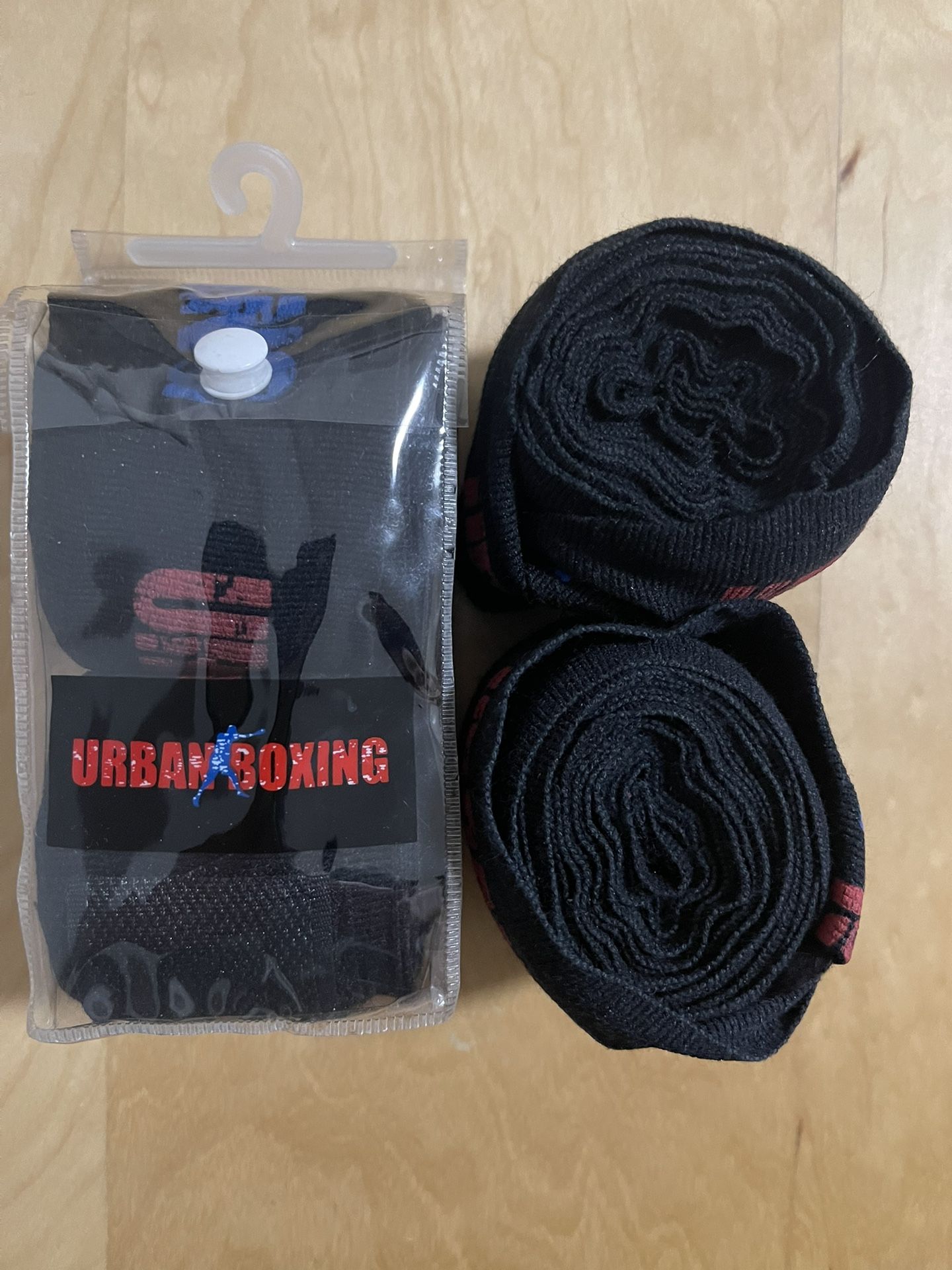 Urban Boxing Glove Hand Wraps Black 4.5m (180 in) Stretch - 2 Pack