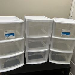 Plastic 3-Drawer Storage (Sterilite & Home Essentials) -$15 for each