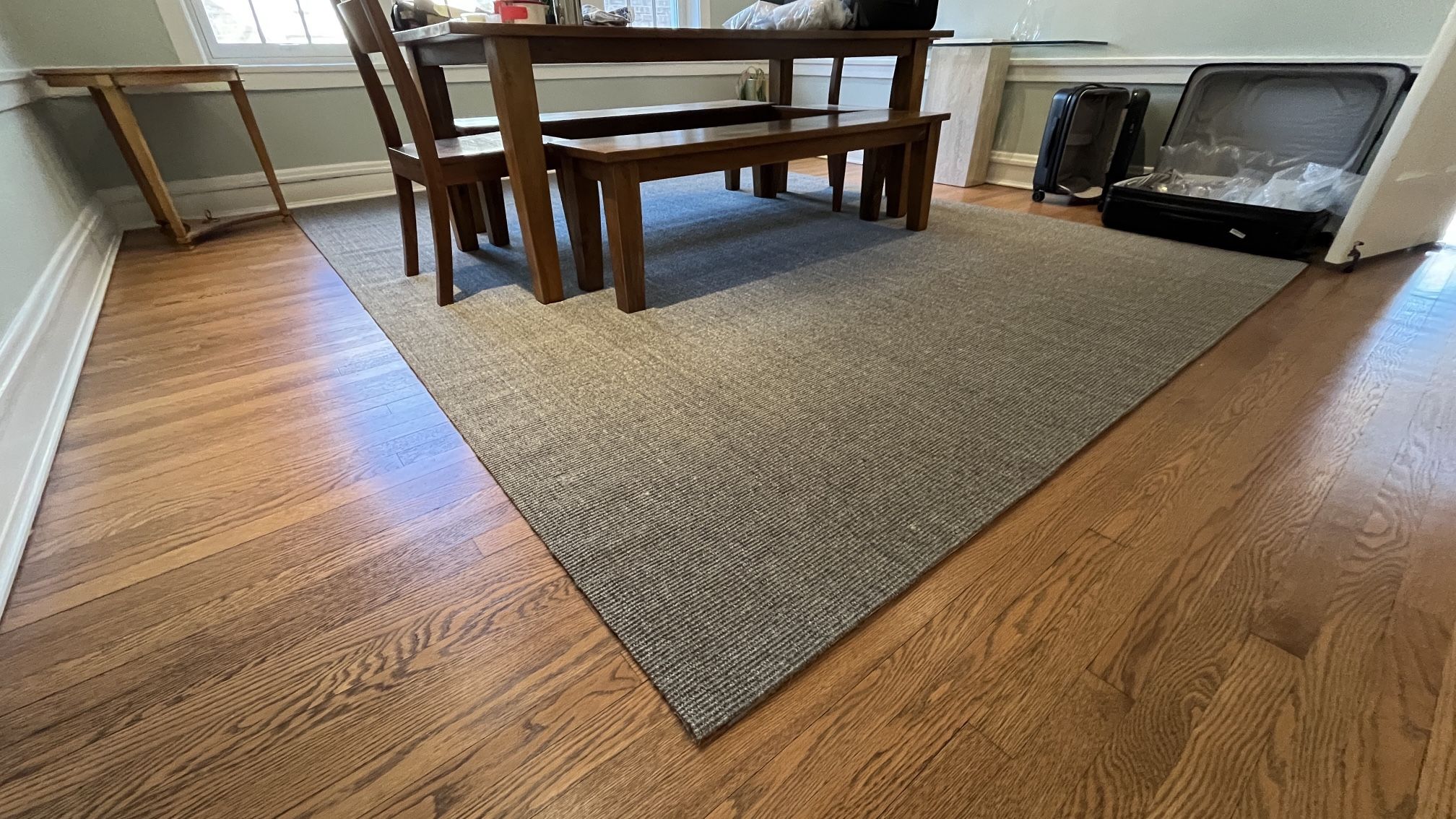 Crate & Barrel Sisal Grey 9x12 Rug and rug pad