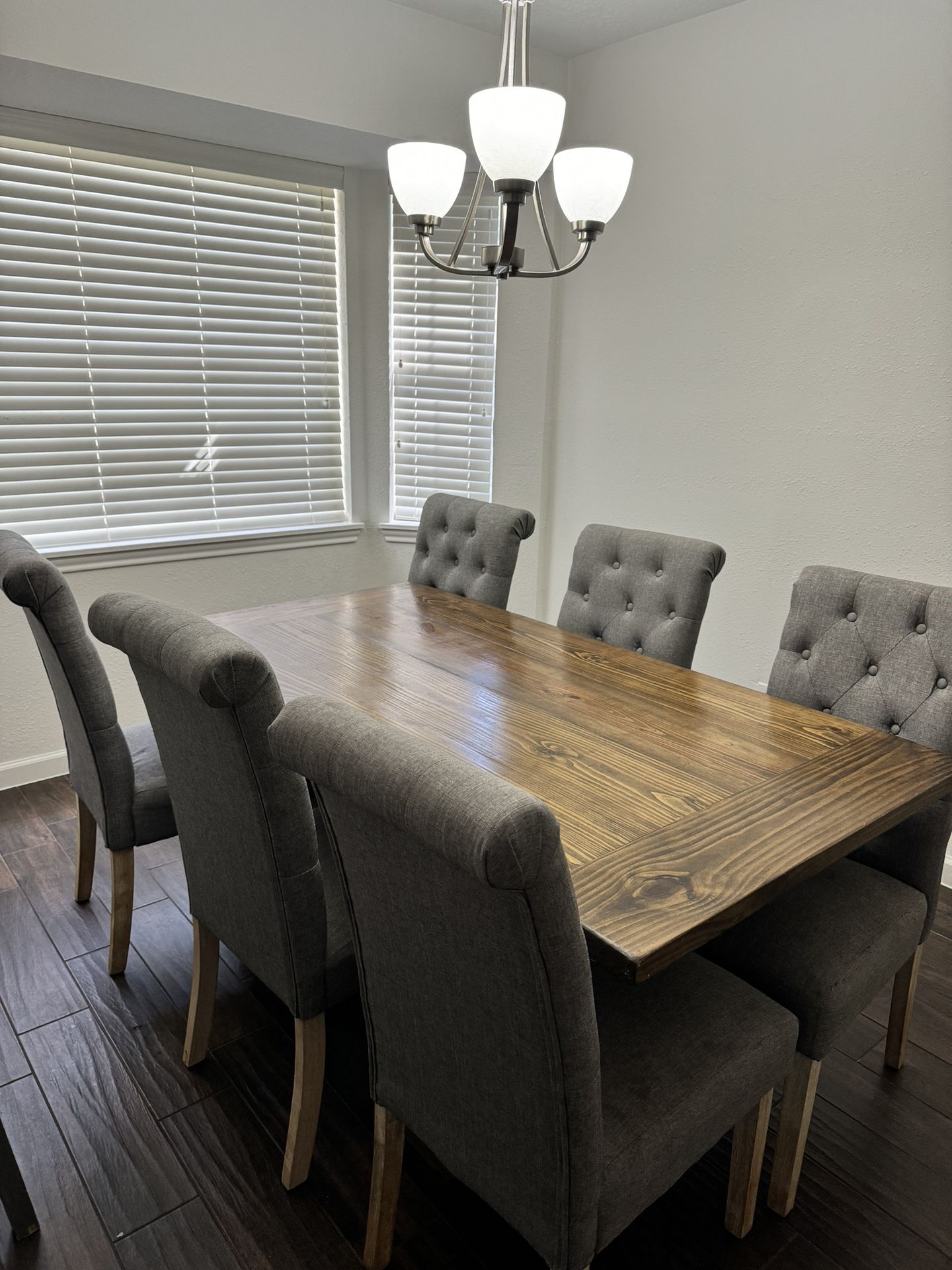 Wooden dining Table with six chairs