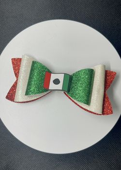 Hair Bow - Mexican Flag