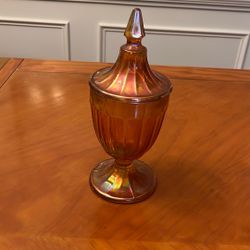 Vintage Carnival Glass Candy Dish/lid