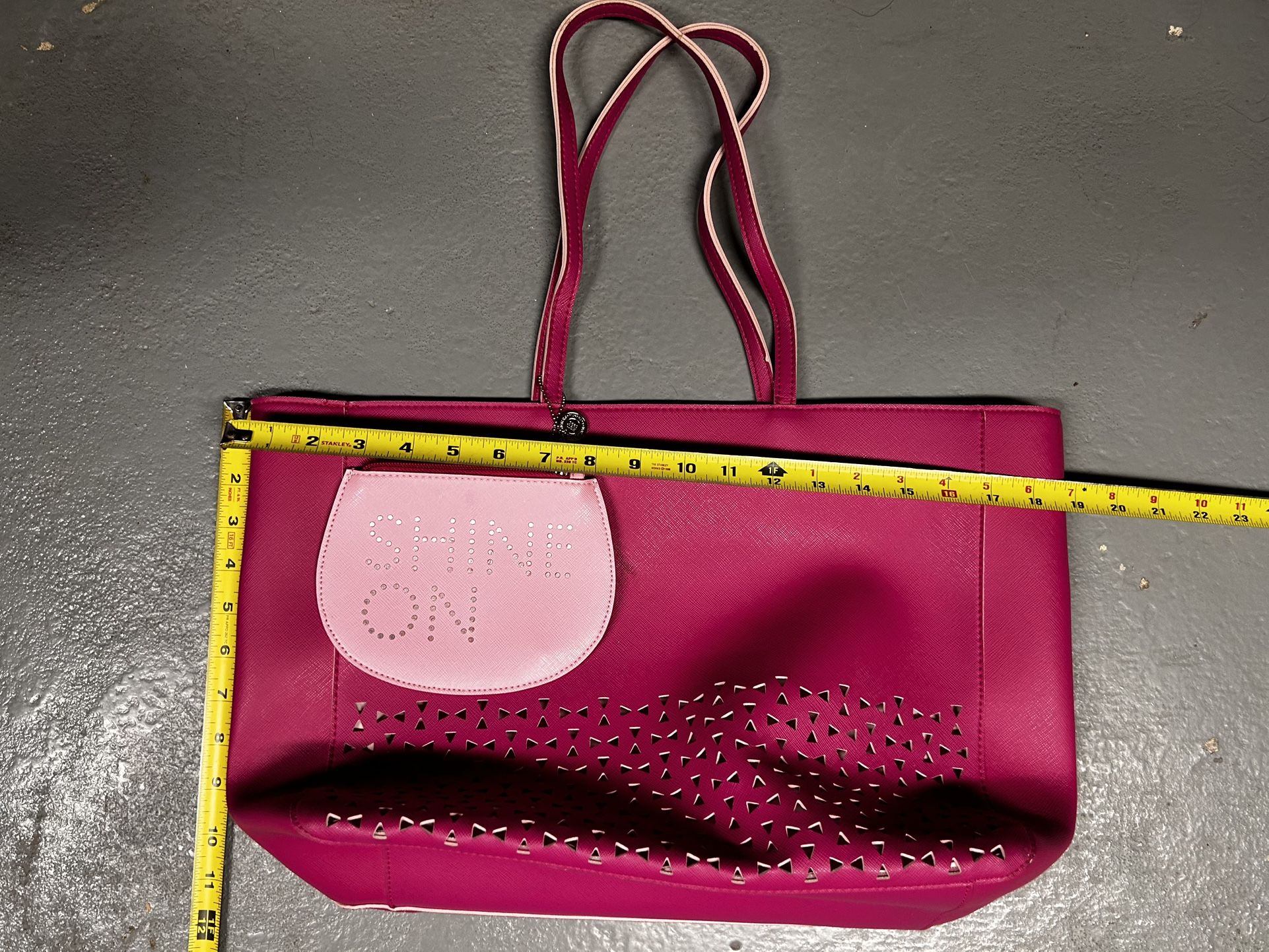 Bag/Tote/Purse Hot Pink Cutlet Tote & "Shine On" Wristlet
