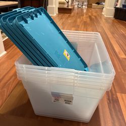 (5) Sterilite 56 Qt Storage Bins w/ Lids 