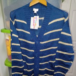 LulaRoe Lucille Long Striped Cardigan Size Small