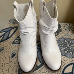 White Ankle Boots Size 8.5
