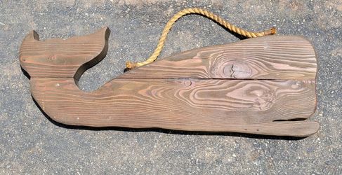 Vintage Hand-Carved Wooden Sperm Whale