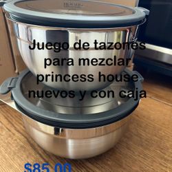 Set De 2 Tazones Para Mezclar 👉 princess house todo nuevo y con caja 📦