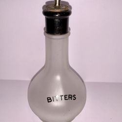Vintage Bitters Back Bar Bottle With The Word "Bitters" In Black