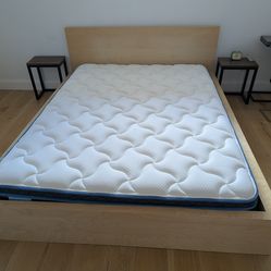 Queen bed frame and mattress