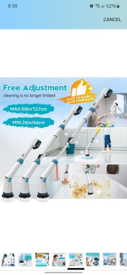 Qimedo Electric Spin Scrubber Extra Large Brush Q3,6000 mAh Best Battery Power Scrubber for Cleaning,1200RPM Shower Cordless Cleaning Brush with 8 Bru