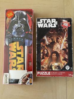 COMBO DEAL...STAR WARS - DELUX Edition 75 Fandex Family index cards & 300 Piece Puzzle
