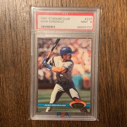 1991 Stadium Club Mint 9 Juan Gonzalez Baseball Card