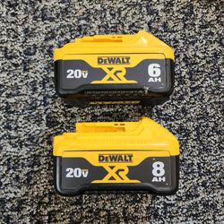 Dewalt 8ah 6ah 20v max lithium battery packs