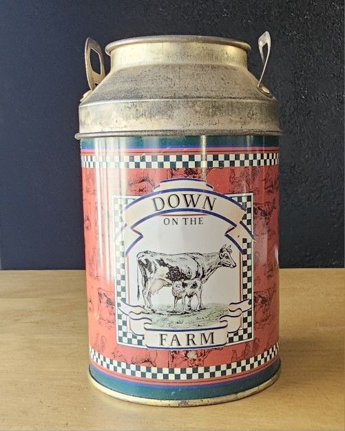 Down On The Farm Milk Can Collectors Tin
