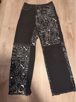 Black cartoon jeans