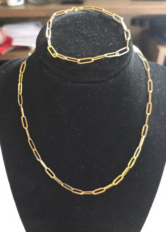 18k Gold Paper Clip Set 💯% Real Gold